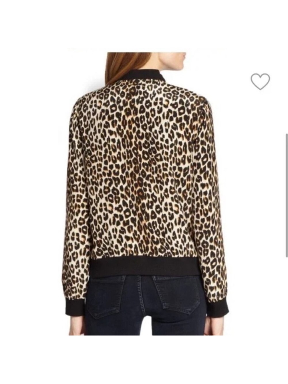 NWT Equipment Leopard Print Abbott Bomber Jacket - 100% Silk - Picture 2 of 6